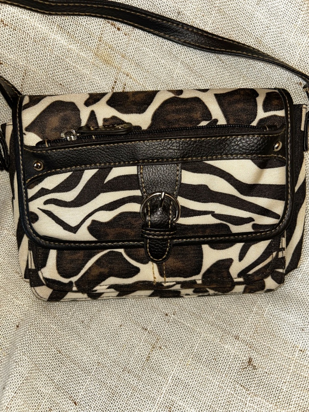 Y2K Zebra Print Crossbody Wallet Bag | Mini Purse